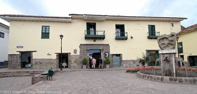 Front of hotel and courtyard