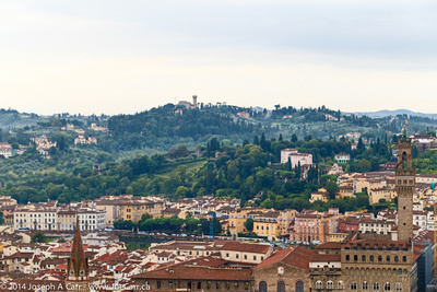 View of Florence and the Tuscan hills from the top of the Duomo
