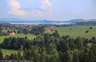 Looking out over the valley and the Forggensee from the castle