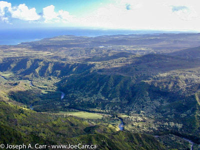Looking NE coastward while flying over the Hanalei River