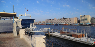 The dhow ferry dock on the Creek near the souq