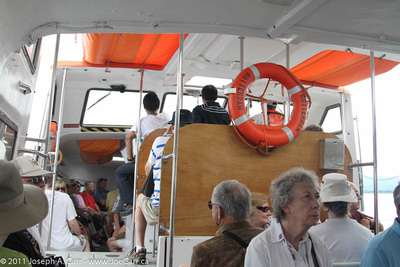 Passengers in the tender going ashore