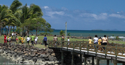 Fijian school children explore Left Foot Island