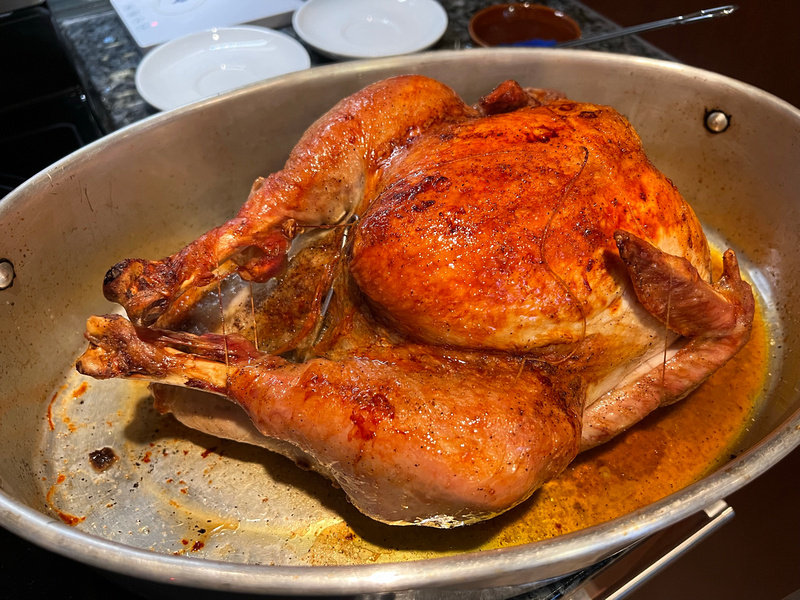 Turkey in the roasting pan