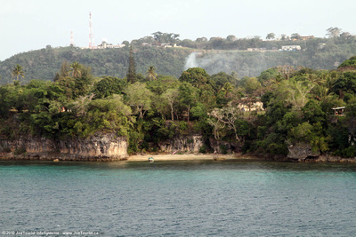 Beach and homes on Ifira Island