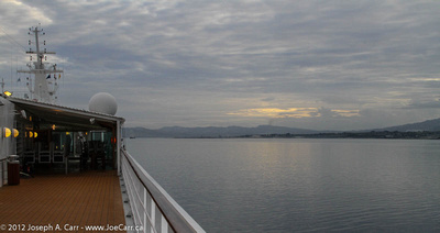Sunrise while nearing Lautoka harbour