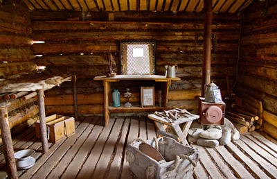 Artifacts inside of Jack London Cabin