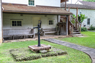 Hand water pump on the Mission Houses grounds