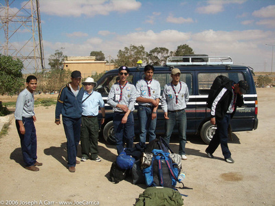 Ralph Chu talking with some Scouts heading to the Eclipse Camp