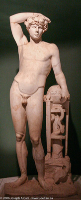 Marble Roman statue of a young man