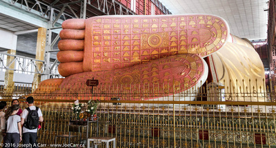 The Reclining Buddha's inscribed feet