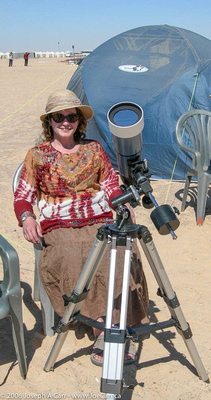 Lucy with her telescope setup