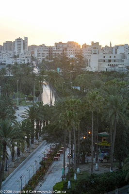 Early morning dawn over Tripoli