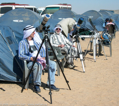 Joe, Marvin and Patrick setup and ready to observe the eclipse