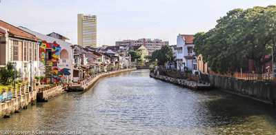 The river beside historic Dutch Square