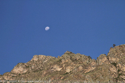 Gibbous Moon from the train