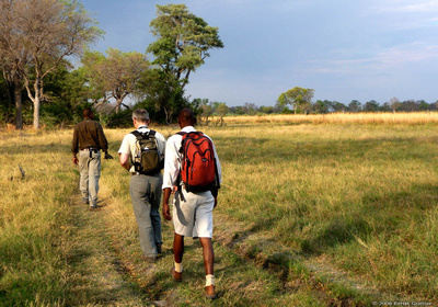 Our guide Victor and Joe walking on safari