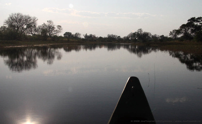 Canoeing on the spillway in the morning