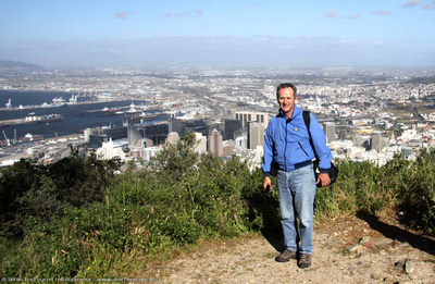 Joe on Signal Hill with Cape Town behind