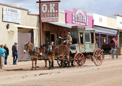 Stage coach in front of the OK Corral