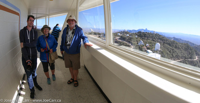 Matt, Diane & Reg in the observation deck of the Mayall dome
