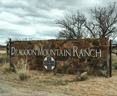 Gate sign: Dragoon Mountain Ranch