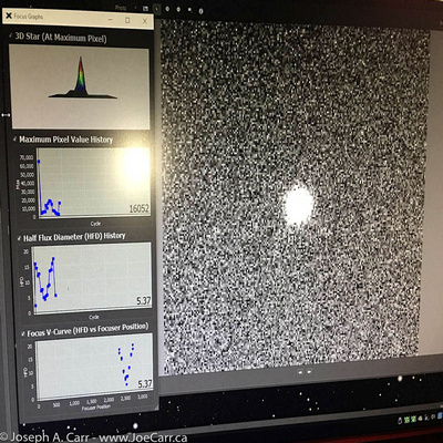 A successful V curve focus on the 20" Newtonian f4.4 imaging astrograph