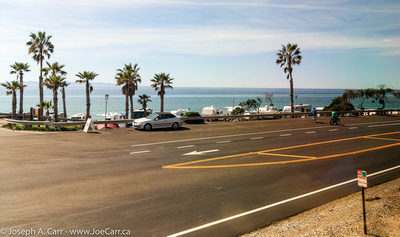 RVs along the coastline