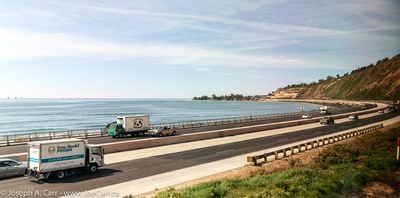Coastal road along the La Conchita beach