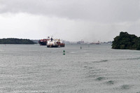 Freighters passing in navigation channel