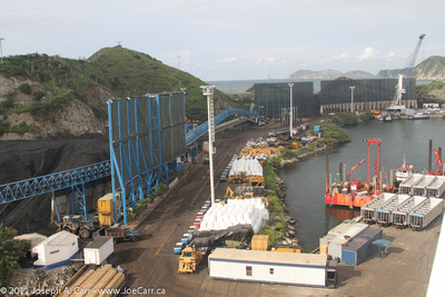 Coal piles and freight dock