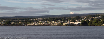 Downtown Hilo from Hilo Bay at sunrise