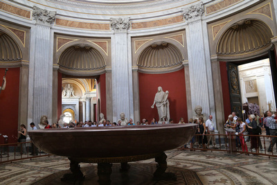 Nero's huge red porphry bowl in the middle of the room