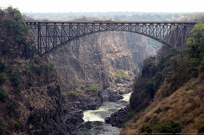 The bridge over the Zambeze river between Zambia & Zimbabwe