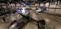 Spitfire in the foreground of Hanger 5