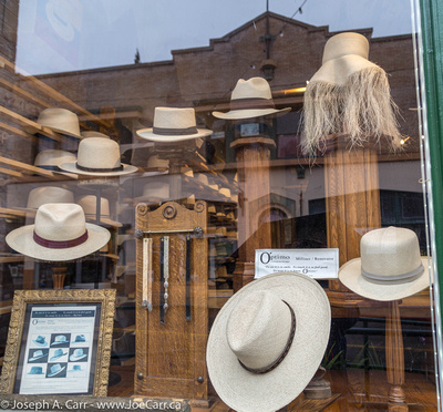 Hat shop display window
