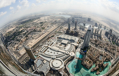 Fisheye view of the Dubai Mall