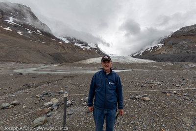 Joe in front of the Columbia Icefield