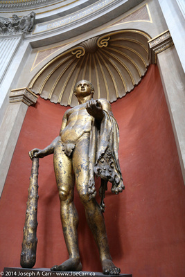 A gilded bronze statue of Hercules