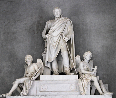 Statue of Simon Bolivar inside his monument