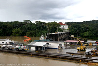 Miraflores dam and adjacent lane in locks