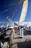 Lines & jib on the bow