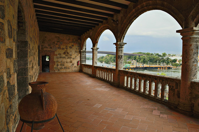 Patio overlooking the river