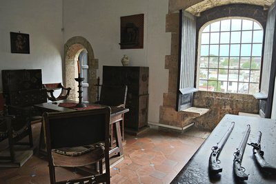 Dining room with guns
