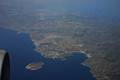Palaia Fokaia, Anavissos and the island of Arsida just north of Cape Sounio, Greece