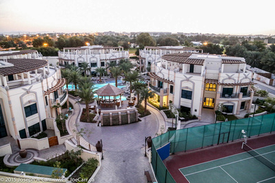 Pool, tennis courts and resort suites