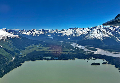 Twin Glacier Lake and Taku River valley