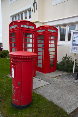 British telephone booths and post box