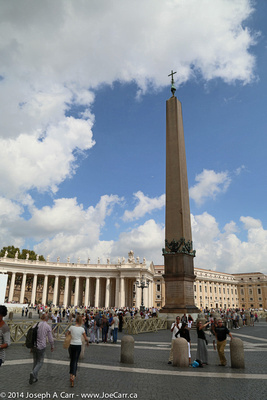 The Vatican Obelisk and collonade around St. Peter's Square