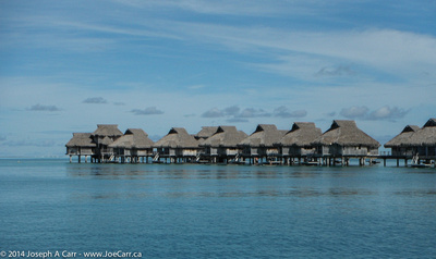 An over-the-water resort on Motu Toopua